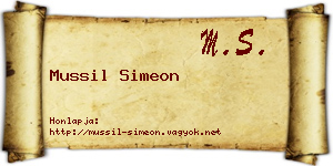 Mussil Simeon névjegykártya